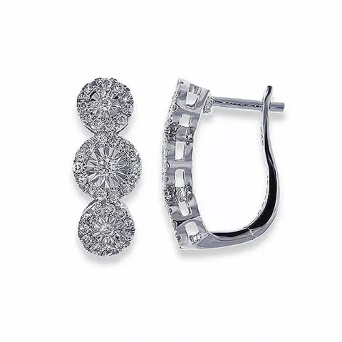 diamant creol i 14 karat vitguld med diamant 