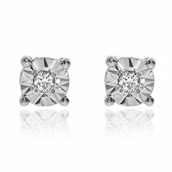 diamant örhängestift i 14 karat vitguld med diamant