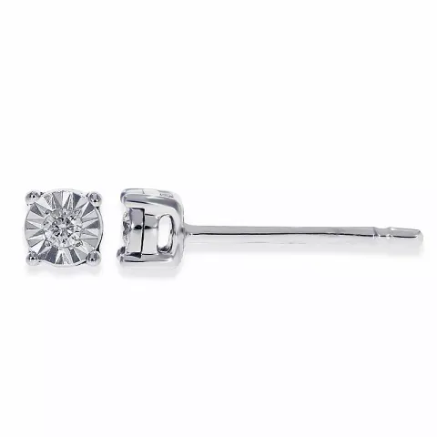 diamant örhängestift i 14 karat vitguld med diamant