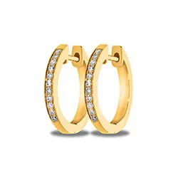 11 mm diamant creol i 14 karat guld med diamant 