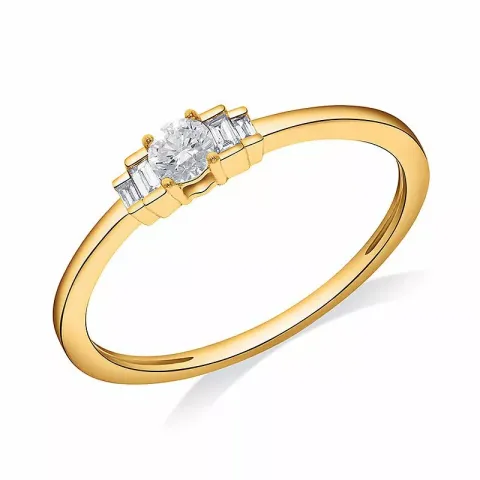 diamant guld ring i 14  karat guld 0,15 ct 0,06 ct