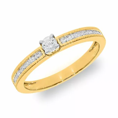 Diamant guld guld ring i 14  karat guld 0,14 ct 0,22 ct