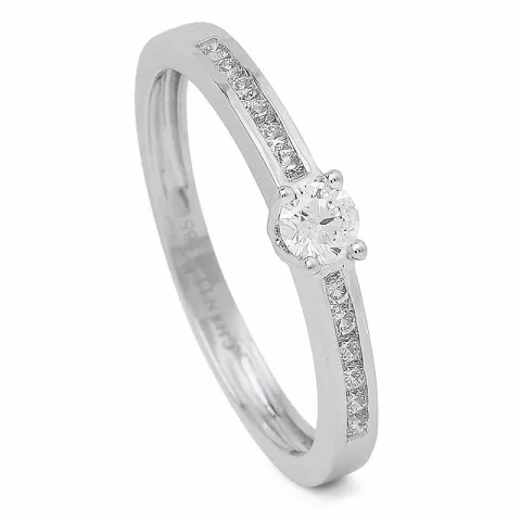 Diamant vitguldsring i 14  karat vitguld 0,14 ct 0,22 ct