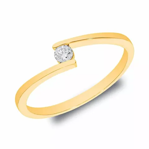 Smal diamant guld ring i 14  karat guld 0,06 ct
