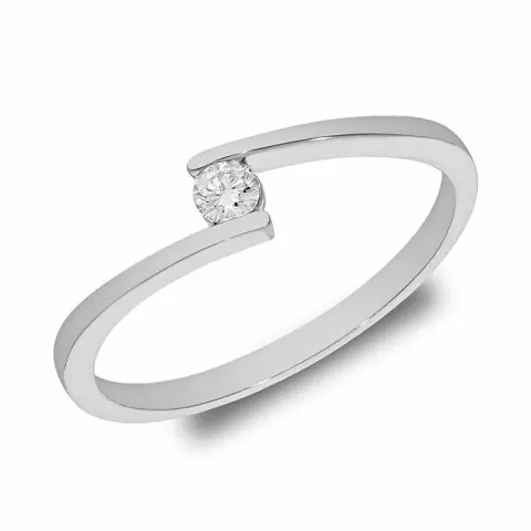 smal diamant ring i 14  karat vitguld 0,06 ct