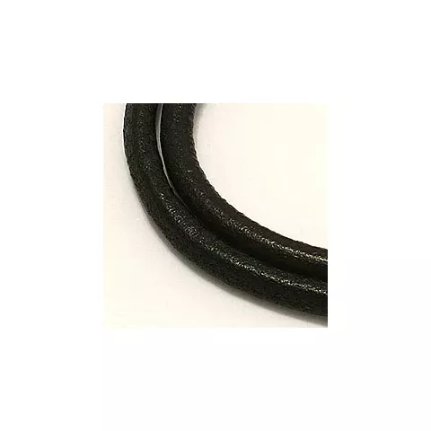 läder CARI armband i sort läder med stål lås  x 4,0 mm