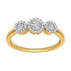 diamant guld ring i 14  karat guld 0,15 ct