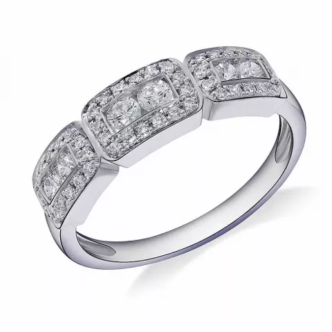 fyrkantigt diamant ring i 14  karat vitguld 0,46 ct