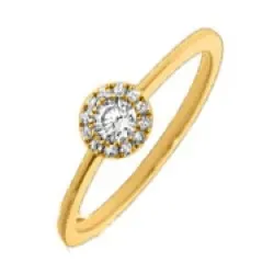 rund diamantring i 14  karat guld 0,16 ct