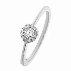 rund diamantring i 14 karat vitguld 0,16 ct
