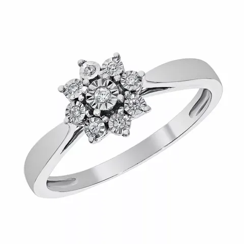 stjärna diamant vitgulds ring i 14  karat vitguld 0,05 ct