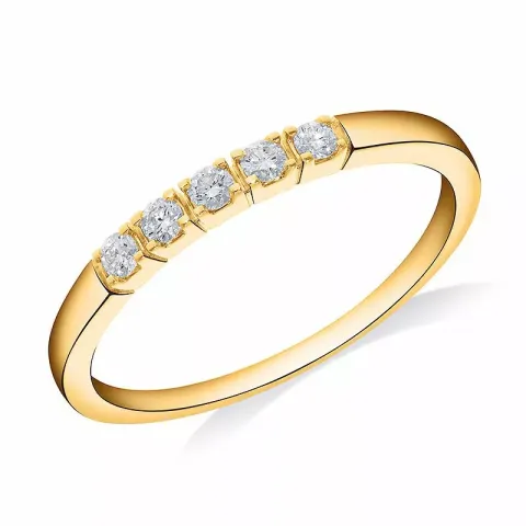 Vit diamant alliancring i 14  karat guld 0,15 ct