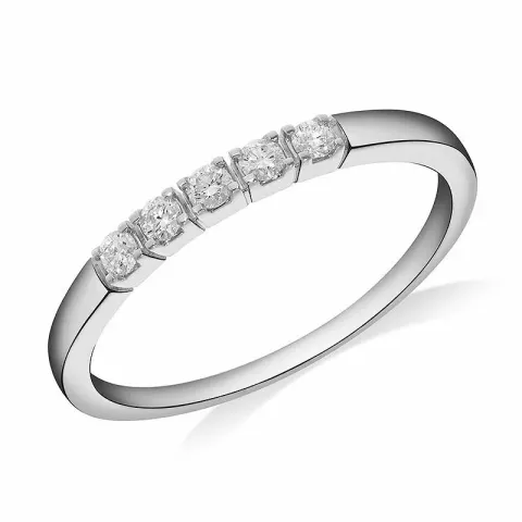 Diamant alliancring i 14  karat vitguld 0,15 ct