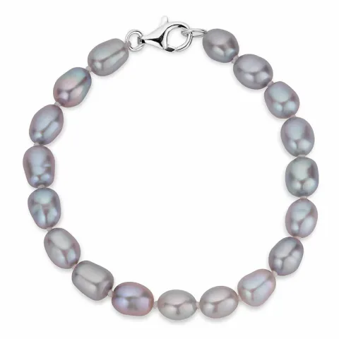 17 cm ellipsform pärlarmband med sötvattenspärlor.