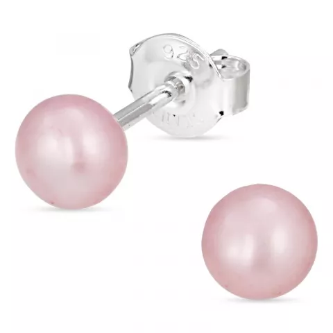 5-5,5 mm rosa pärlörhängestift i silver