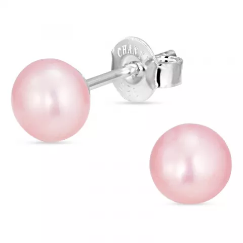 6-6,5 mm rosa pärlörhängestift i silver