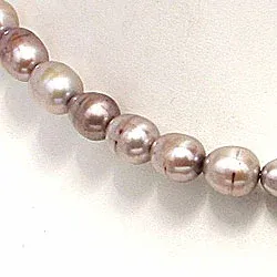 Kollektionsprov pärla halsband i silverbelagt koppar 42 cm x 7,0-7,5 mm