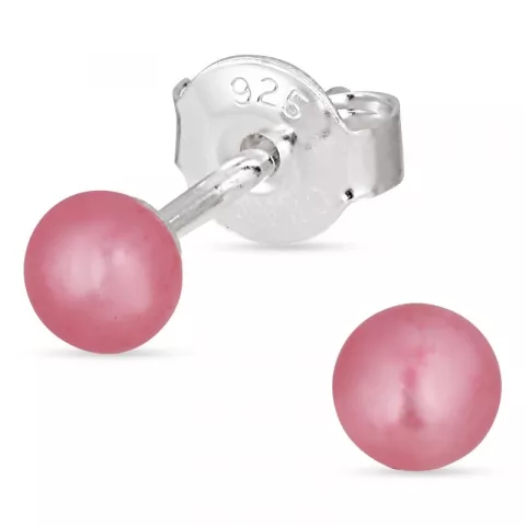 4-4,5 mm rosa pärlörhängestift i silver