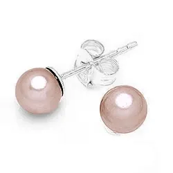 5-5,5 mm runda grå pärlörhängestift i silver