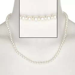 50 cm vit AA-graderad pärlhalskedjor med sötvattenspärlor.