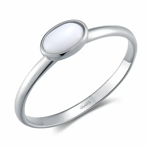 Oval ring i silver