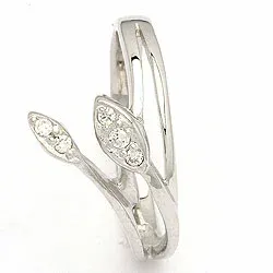 Blad ring i silver