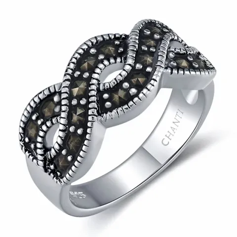 kristal ring i silver