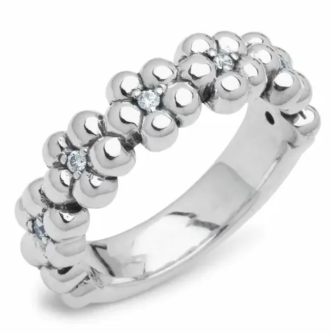 Kollektionsprov blommor ring i oxiderat sterlingsilver