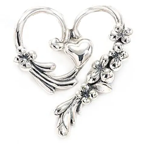 Hjärta hängen i oxiderat sterlingsilver
