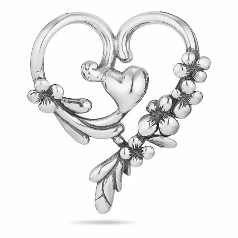 hjärta hängen i oxiderat sterlingsilver