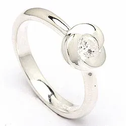 Blommor ring i silver