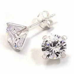 8 mm zirkon örhängen i silver