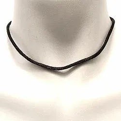 sort bomullssnör i silver 45 cm x