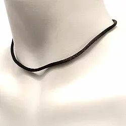 sort bomullssnör i silver 45 cm x