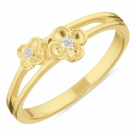 Kollektionsprov blommor ring i 9 karat guld