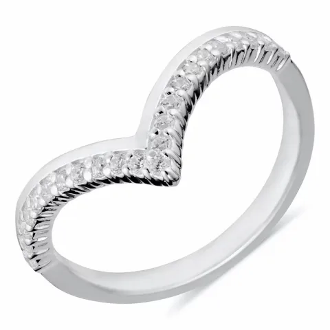 Bokstav v form ring i silver