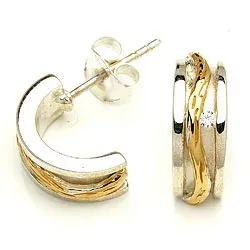 15 mm halvcreol i silver med förgyllt silver