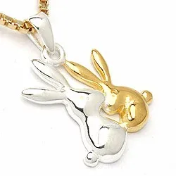 Kanin hängen i silver och förgyllt silver