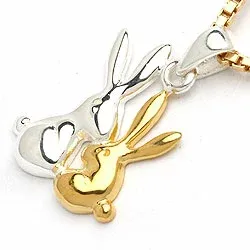 Kanin hängen i silver och förgyllt silver