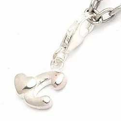 Bokstav c charm i silver