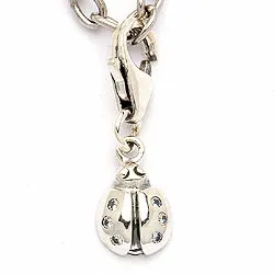 Nyckelpiga charm i oxiderat sterlingsilver