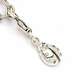 Nyckelpiga charm i oxiderat sterlingsilver