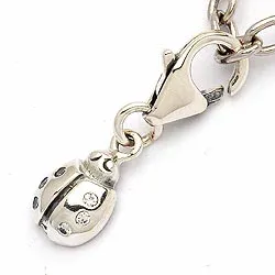 Nyckelpiga charm i oxiderat sterlingsilver