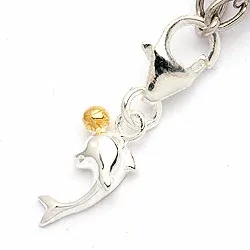 Delfin charm i silver med förgyllt silver