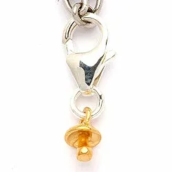 Napp charm i silver med förgyllt silver