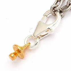 Napp charm i silver med förgyllt silver