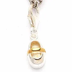 Sko charm i silver med förgyllt silver