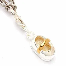 Sko charm i silver med förgyllt silver
