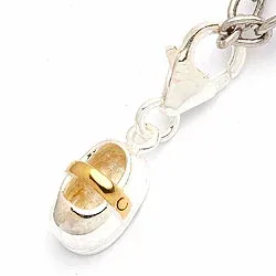 Sko charm i silver med förgyllt silver