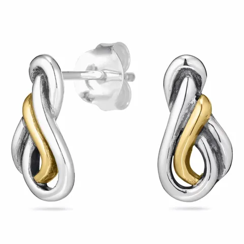 örhängen i oxiderat silver med 8 karat guld